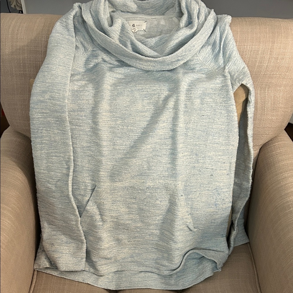 Lou & Grey Light Blue Cowl Neck Sweater